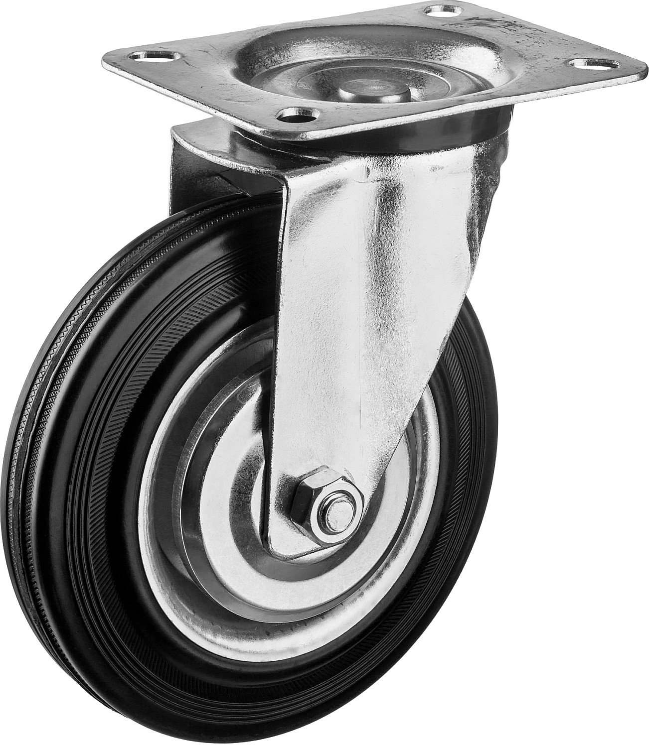 Поворотное колесо резина металл игольчатый подшипник ЗУБР Профессионал d 160 мм г п 145 кг (30936-160-S)