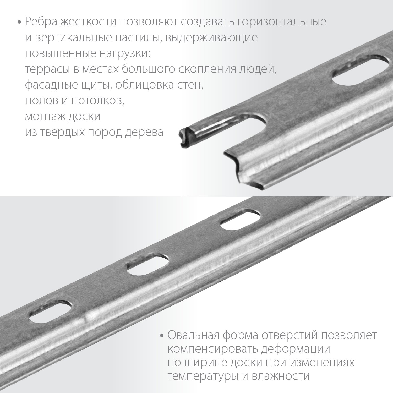 Крепеж с дистанциром для монтажа фасадной и террасной доски металлический ЗУБР Планка-Волна 190 мм 80 шт. (30703-190)