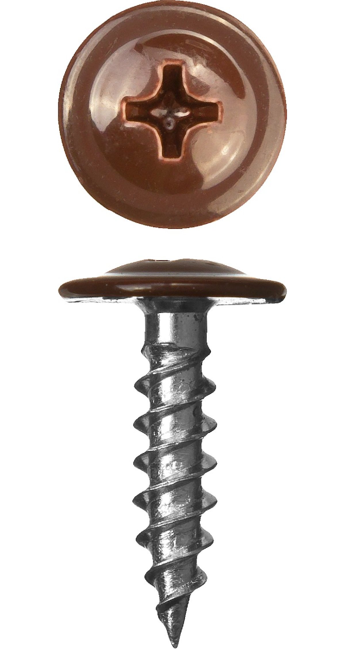 Саморезы с прессшайбой для листового металла ЗУБР ПШМ шоколадно-коричневый 25 х 4.2 мм 400 шт. (300191-42-025-8017)
