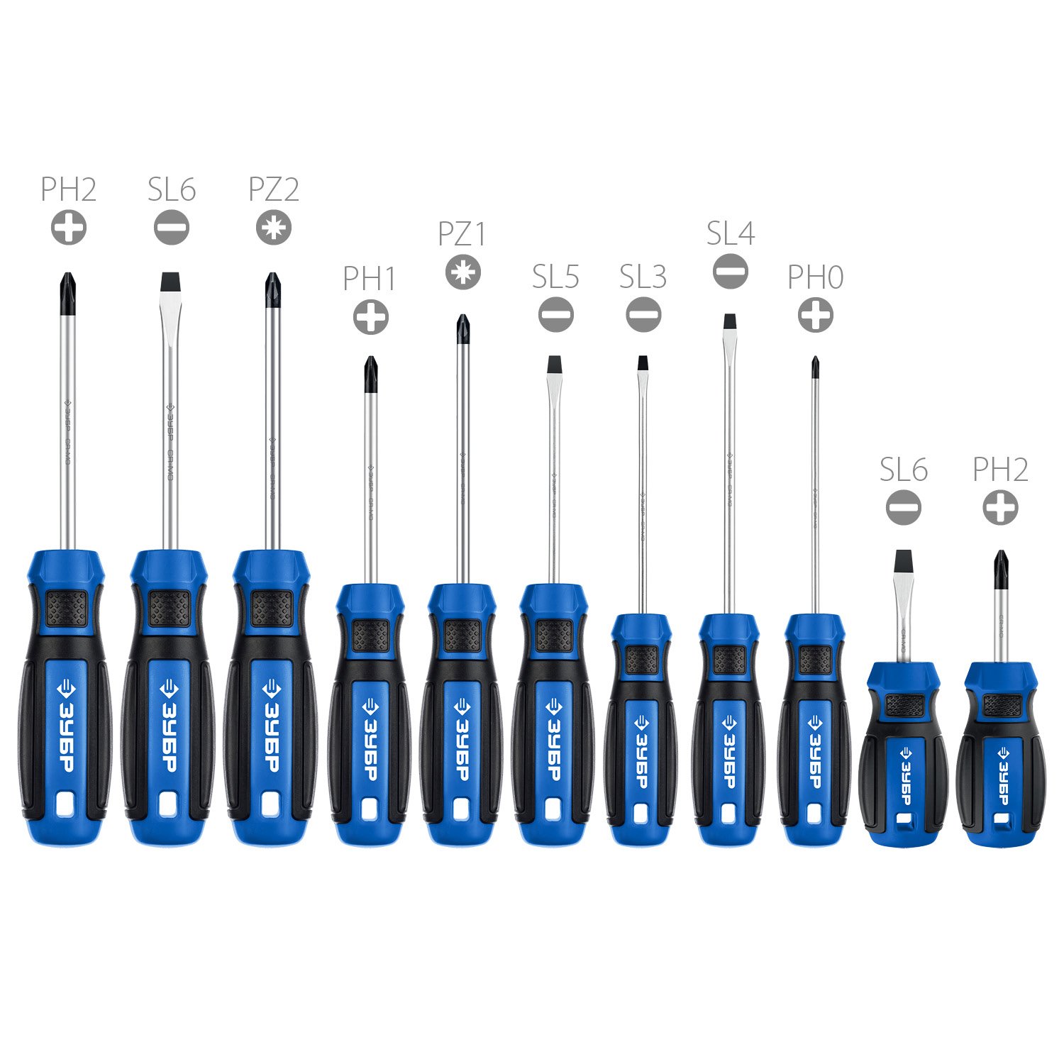 ЗУБР Профессионал-11 набор отверток 11 шт (25241)