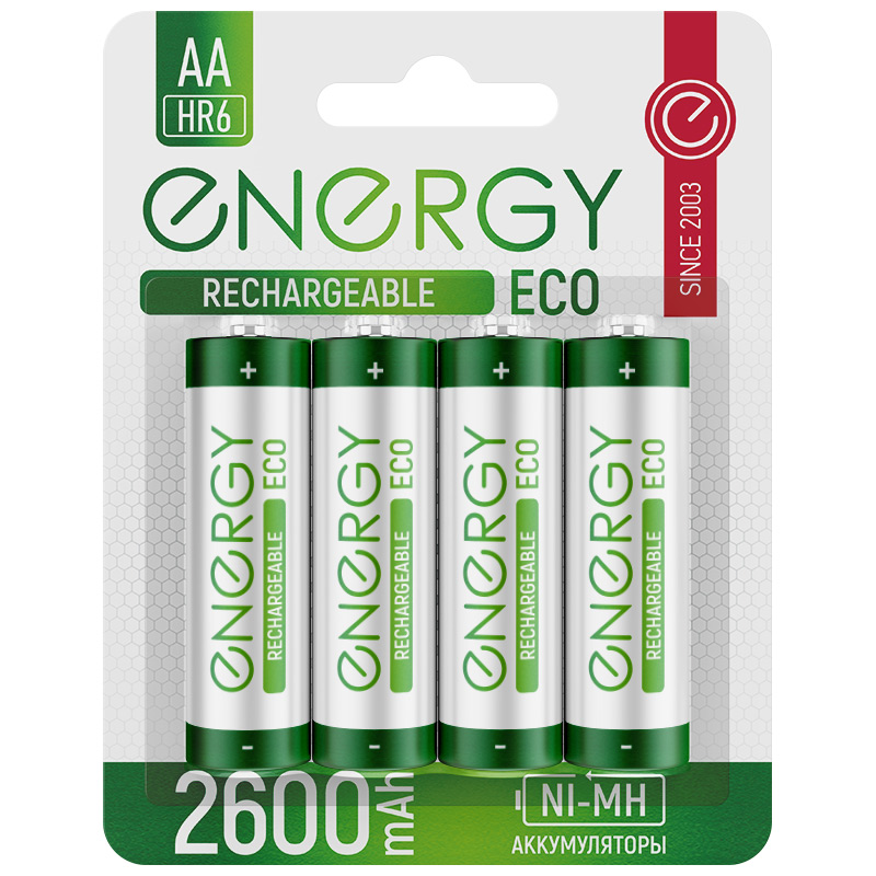 Аккумулятор Energy Eco NIMH-2600-HR6 2B (АА) (104989)