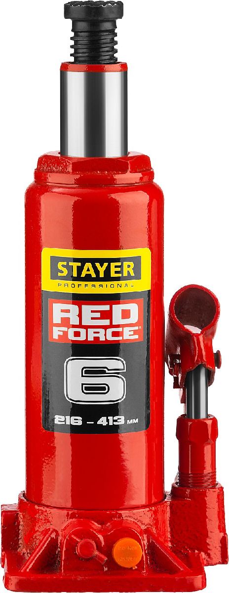 Гидравлический бутылочный домкрат STAYER RED FORCE 6т 216-413 мм (43160-6_z01)