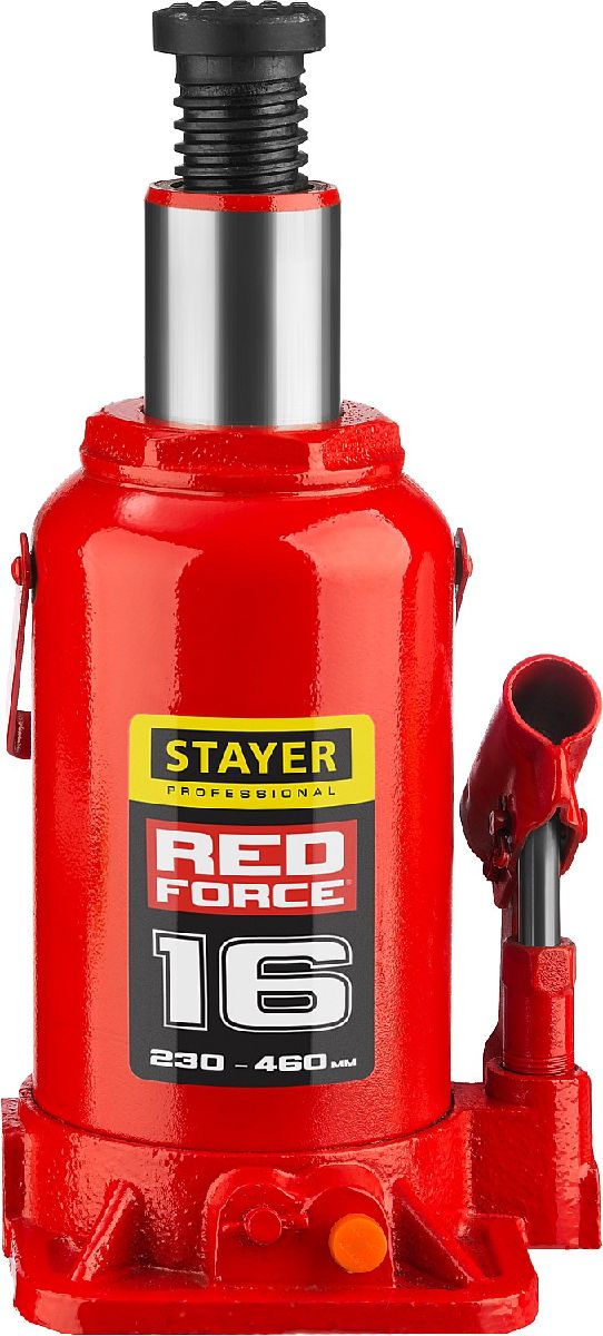 Гидравлический бутылочный домкрат STAYER RED FORCE 16т 230-460 мм (43160-16_z01)