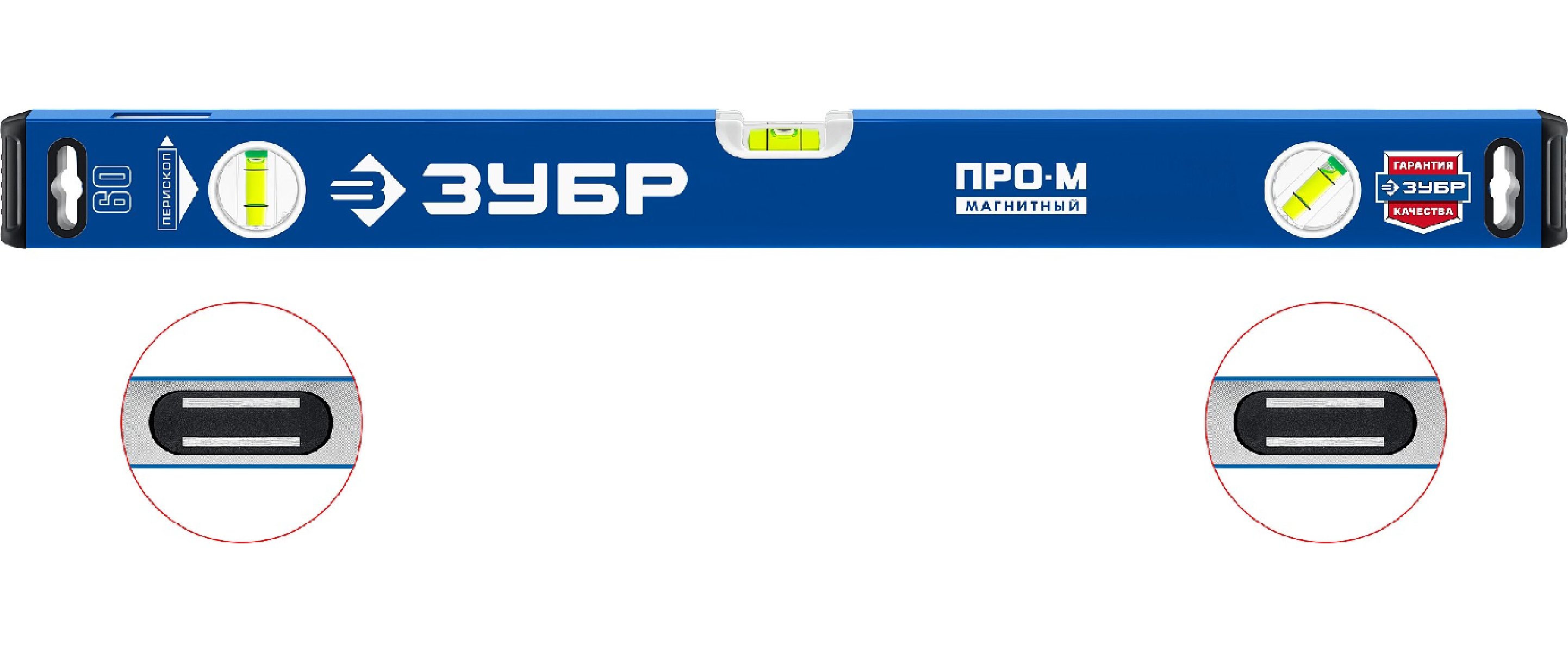 Усиленный магнитный уровень ЗУБР 600 мм с зеркальным глазком Профессионал-М _z01 (34589-060_z01)