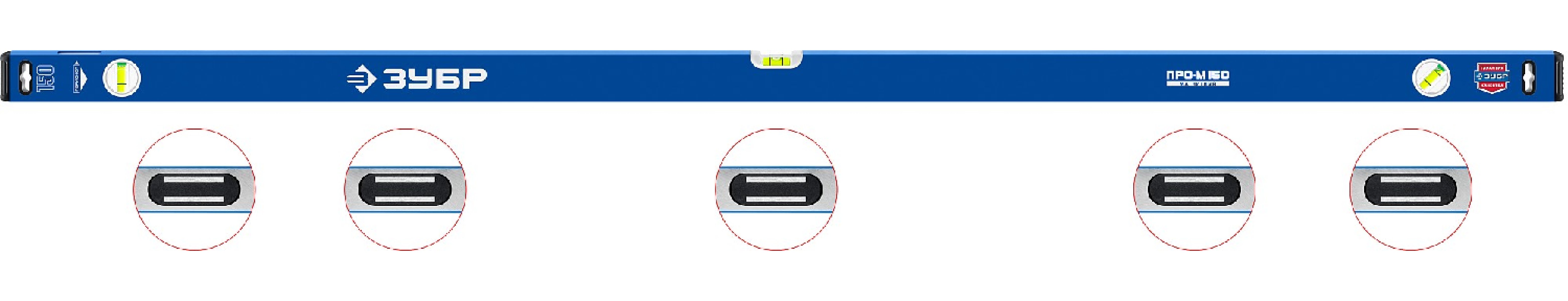 Усиленный магнитный уровень ЗУБР 1500 мм с зеркальным глазком Профессионал-М _z01 (34589-150_z01)