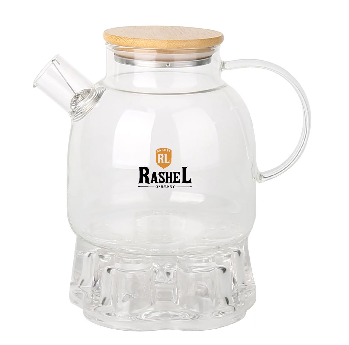 Чайник заварочный RASHEL R8351 с подставкой, термостойкое боросиликатное стекло, 1.0 л