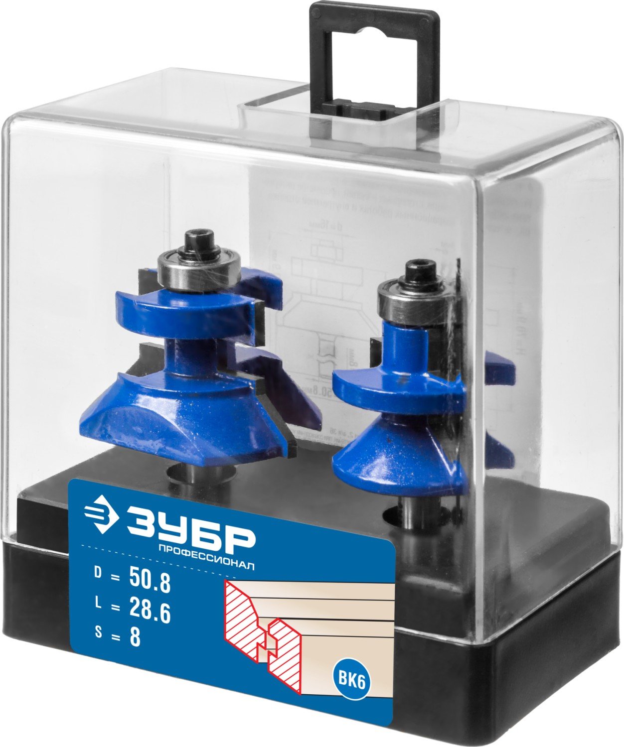 ЗУБР 50x30мм, хвостовик 8мм, Набор фрез для вагонки, , серия Профессионал (28770-50-H2)
