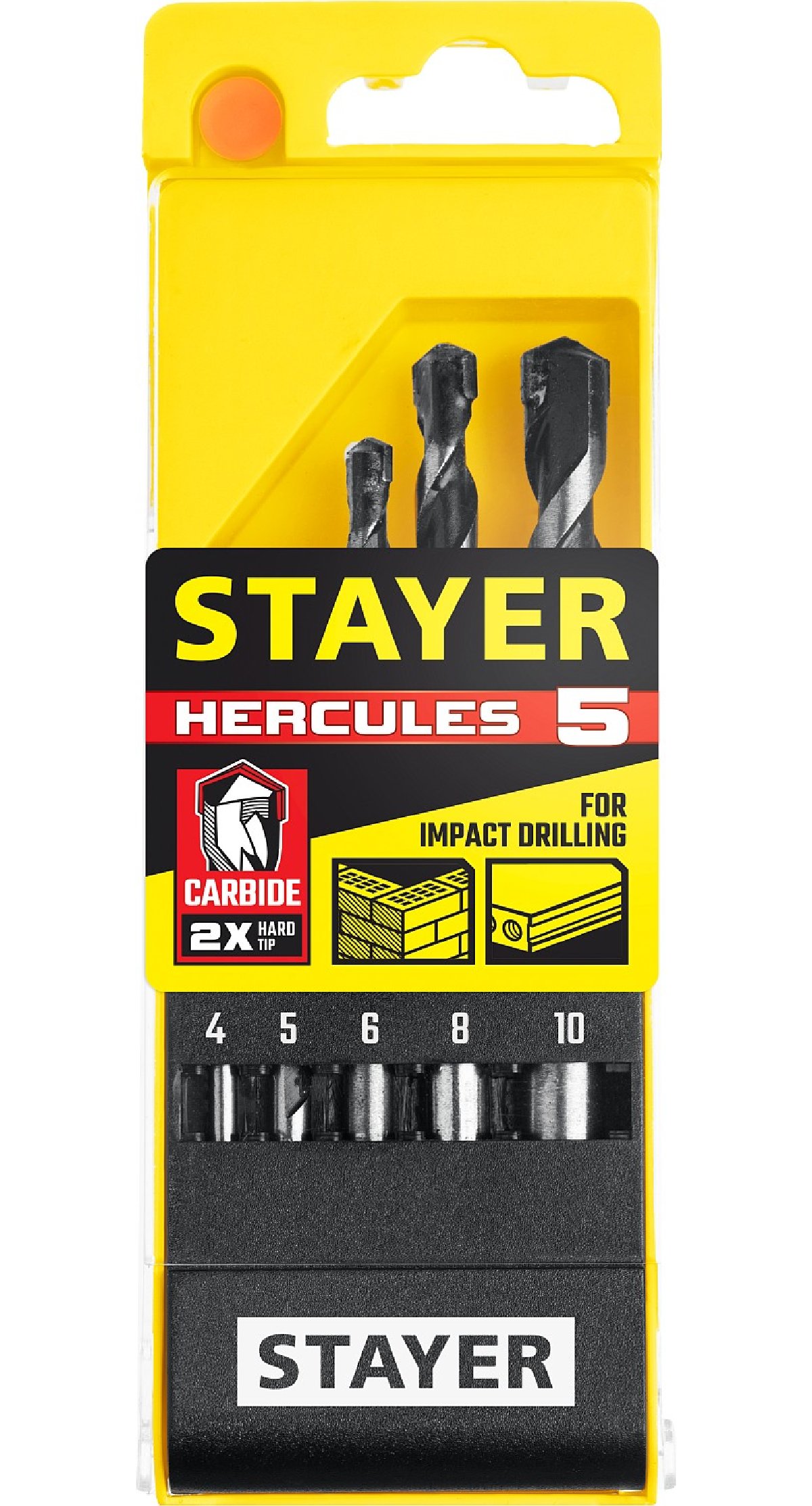 STAYER HERCULES 5 шт d 4-5-6-8-10 мм набор сверл по бетону PROFESSIONAL, _z01 (2915-H5_z01)