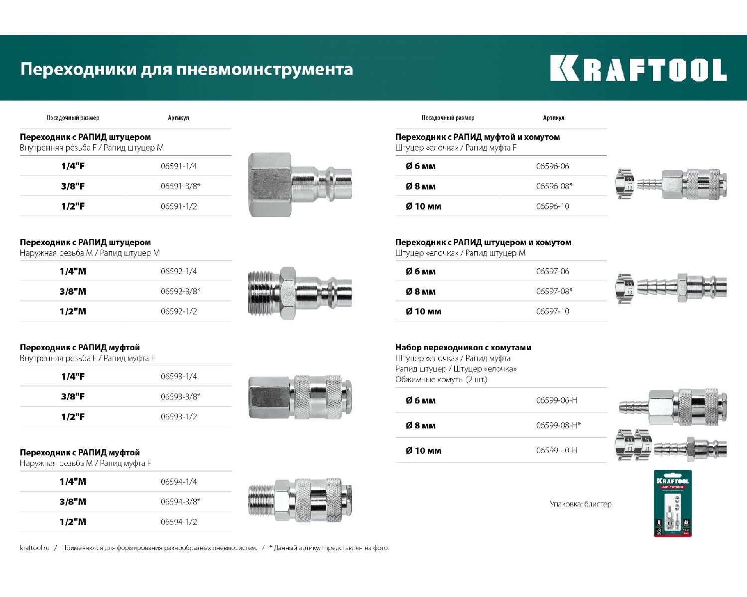 KRAFTOOL 1 2 F-рапид штуцер, Переходник (06591-1 2) (06591-1 2)