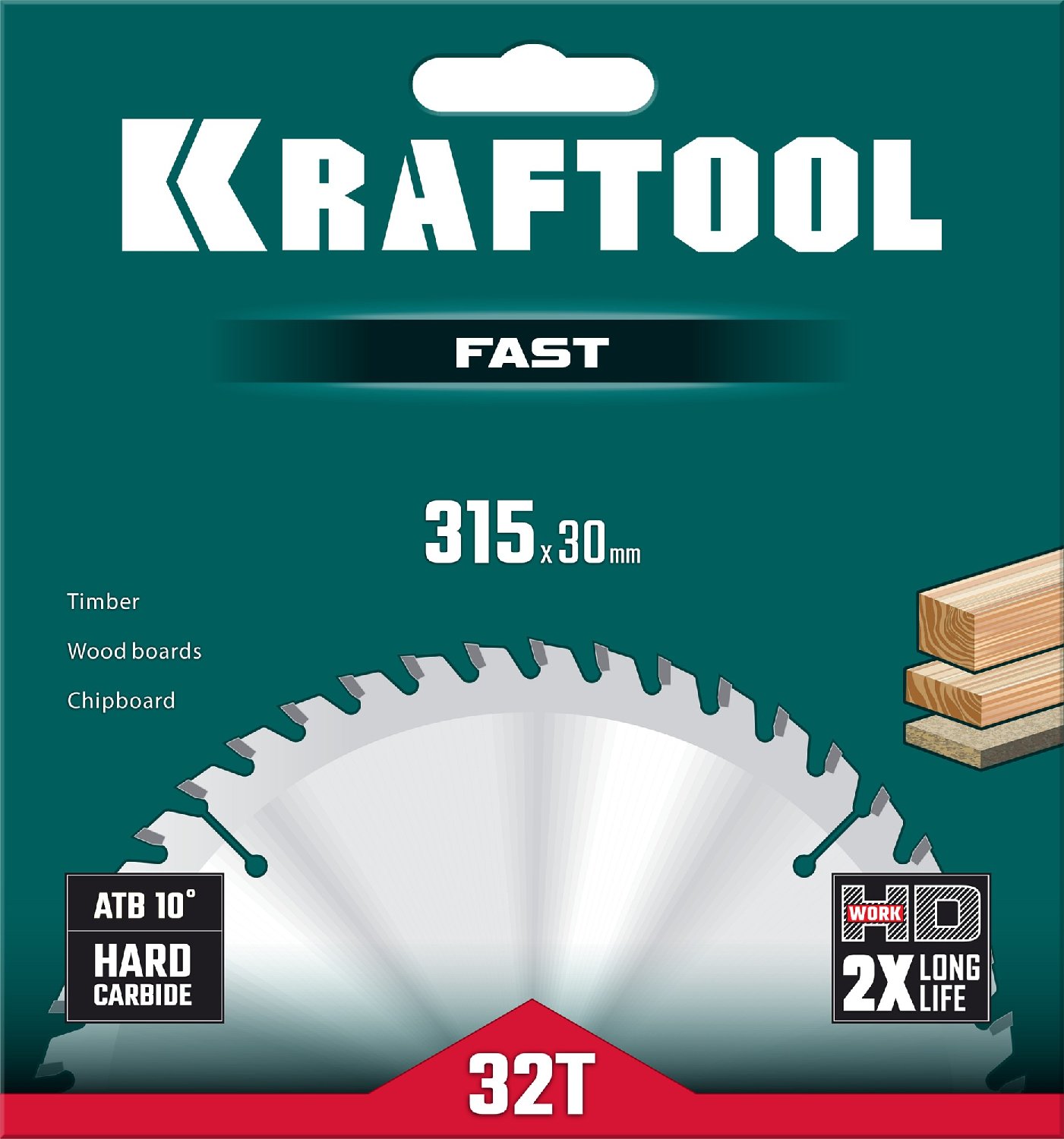 KRAFTOOL Fast 315х30мм 32Т, диск пильный по дереву (36950-315-30)