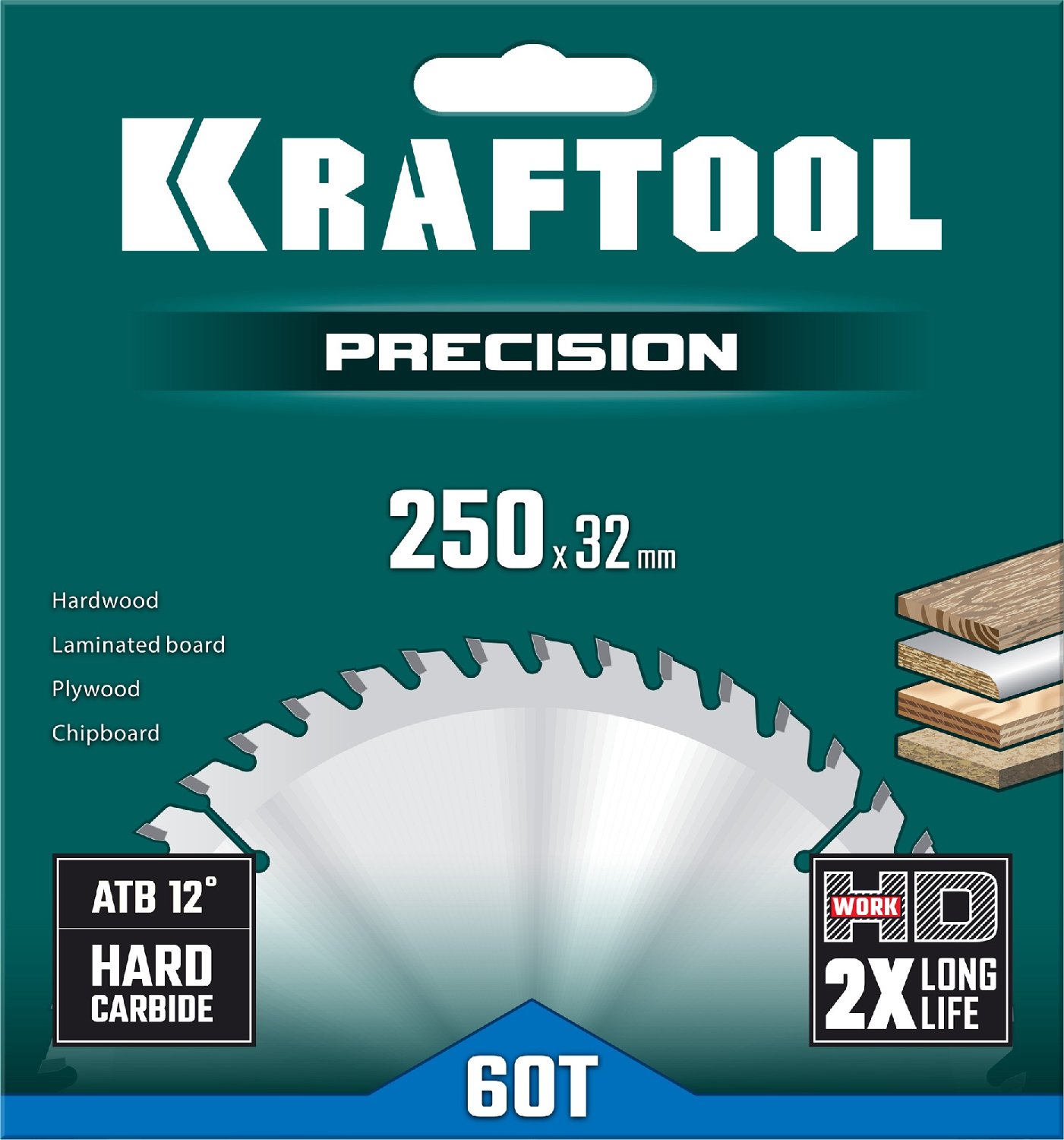 KRAFTOOL PRECISION 250х32мм 60Т, диск пильный по дереву (36952-250-32)