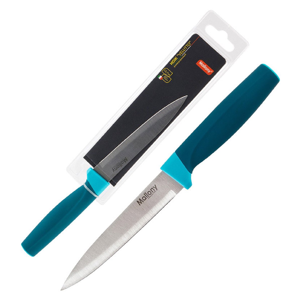 Нож с рукояткой софт-тач VELUTTO MAL-03VEL универсальный, 12 см (005526)