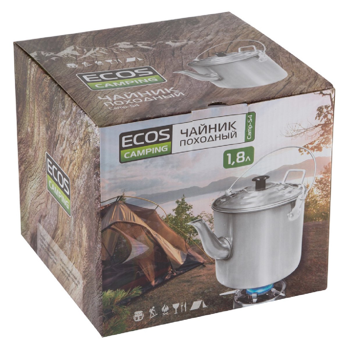 Чайник походный Ecos Camp-S4 1.8л алюминий (991010)