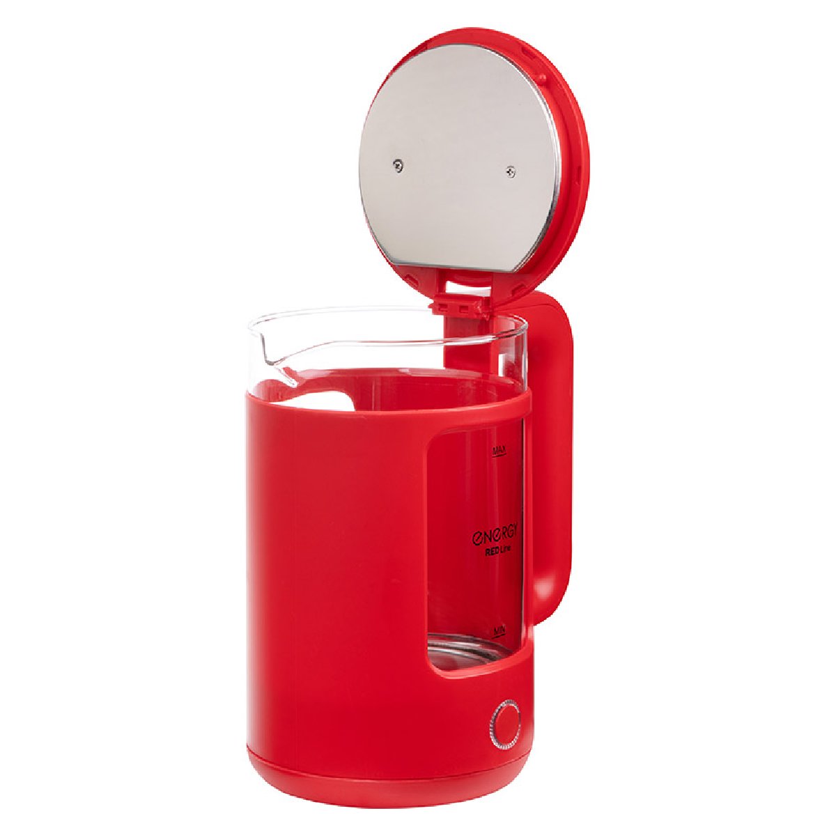 Чайник ENERGY E-256 (1.5л) стекло, красный (164152)