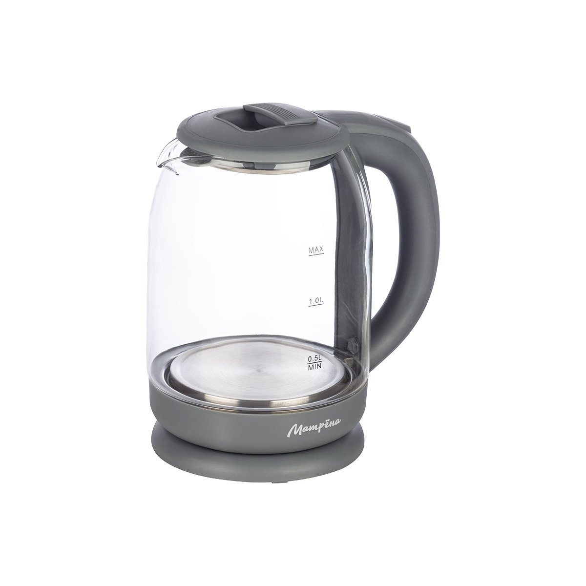 Чайник МАТРЕНА MA-007 электрический (1,8 л) стекло, серый (105225)