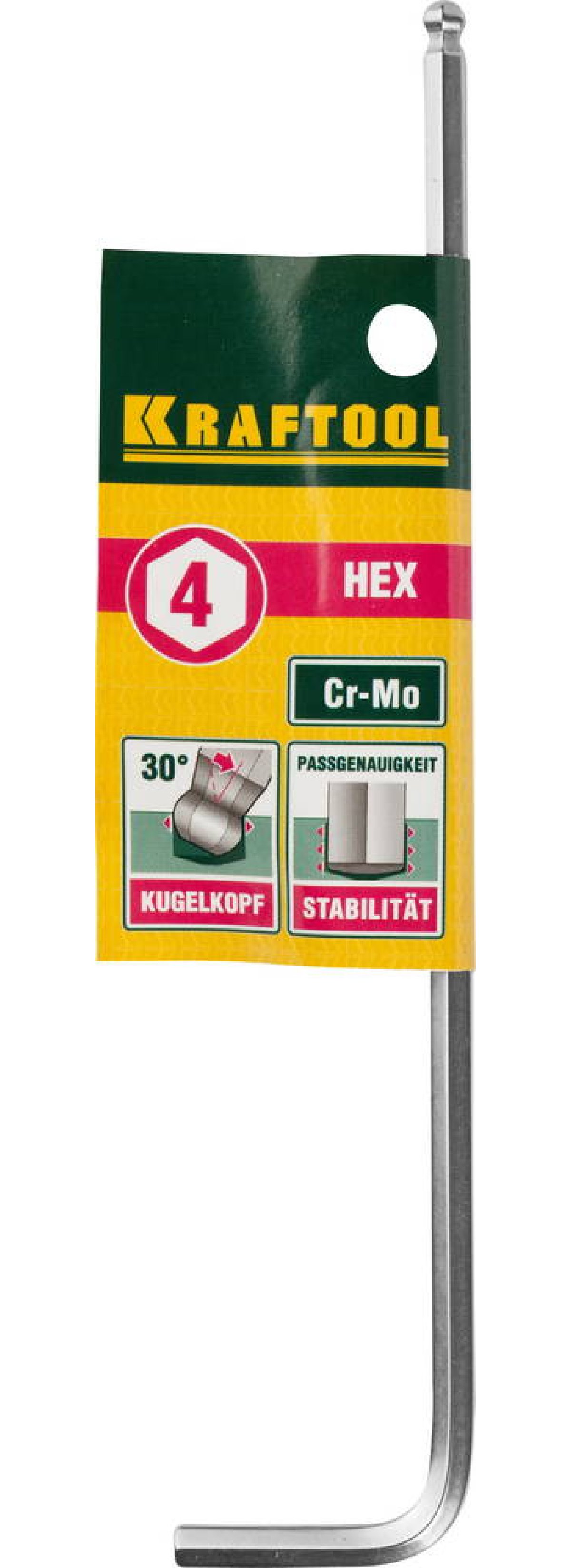 KRAFTOOL Industrie HEX 4, Длинный имбусовый ключ () (27437-4)