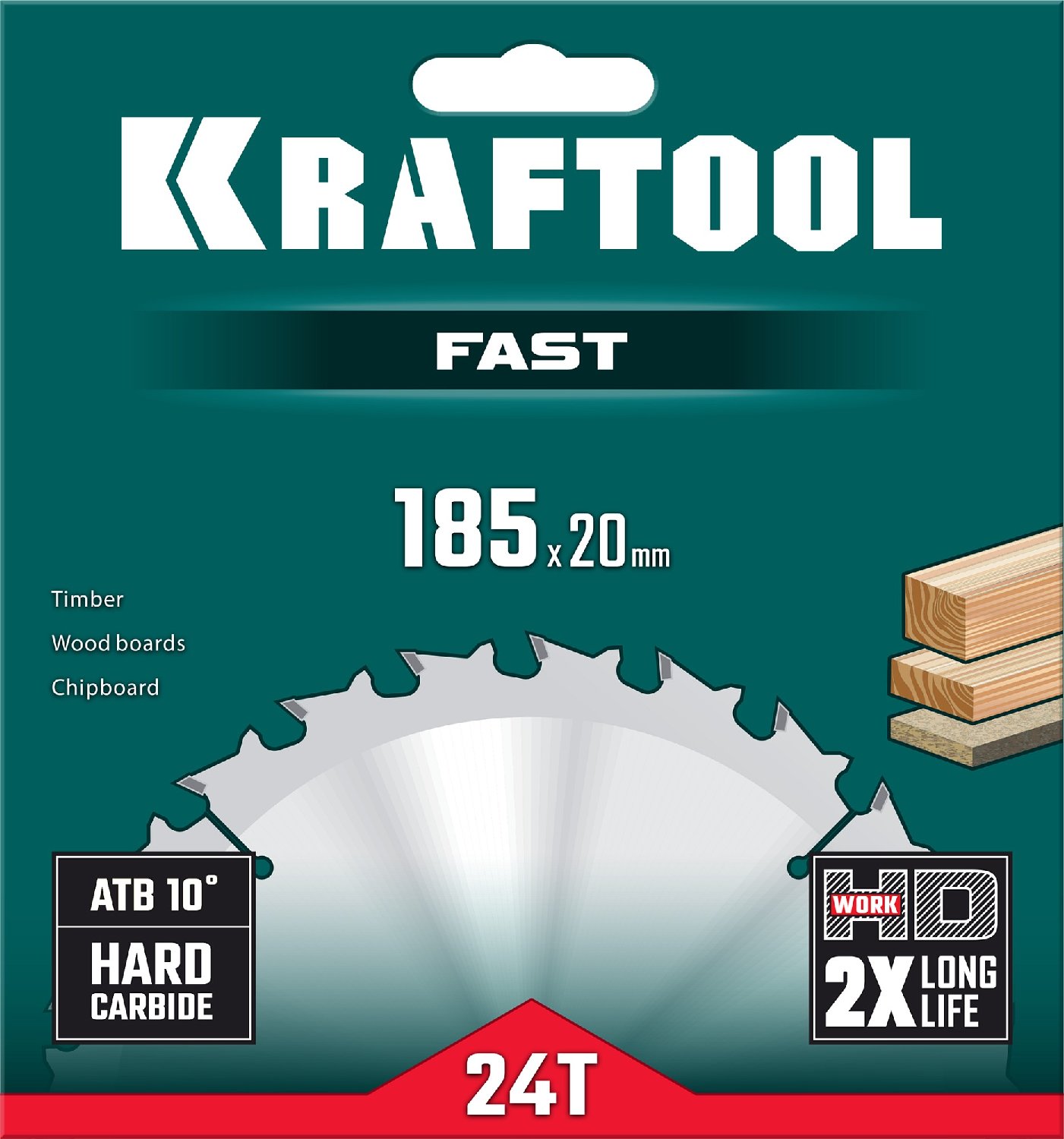 KRAFTOOL Fast 185х20мм 24Т, диск пильный по дереву (36950-185-20)