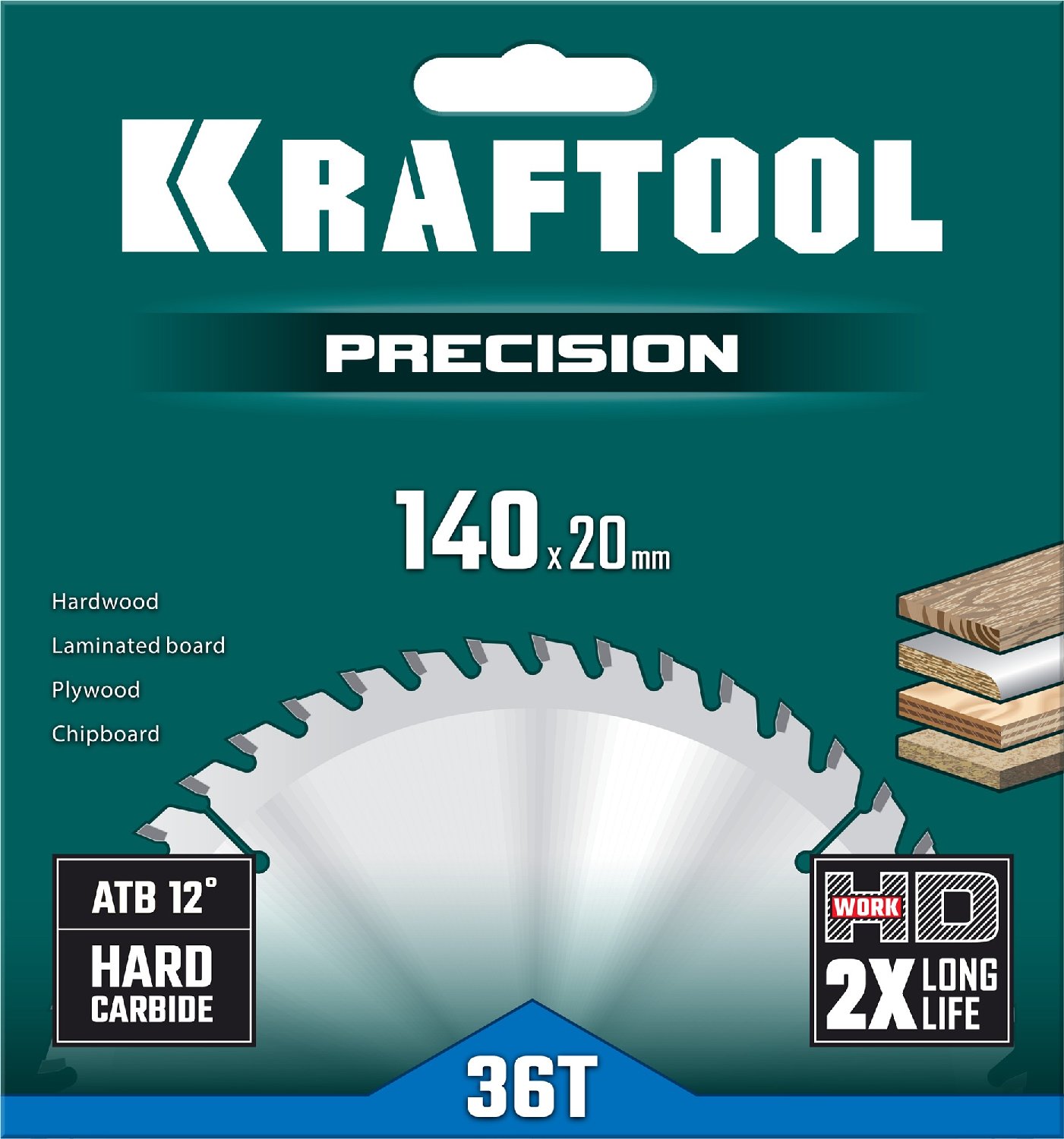 KRAFTOOL PRECISION 140х20мм 36Т, диск пильный по дереву (36952-140-20)