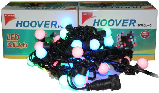 Гирлянда новогодняя 40 разноцветных шаров (d18мм), 5м