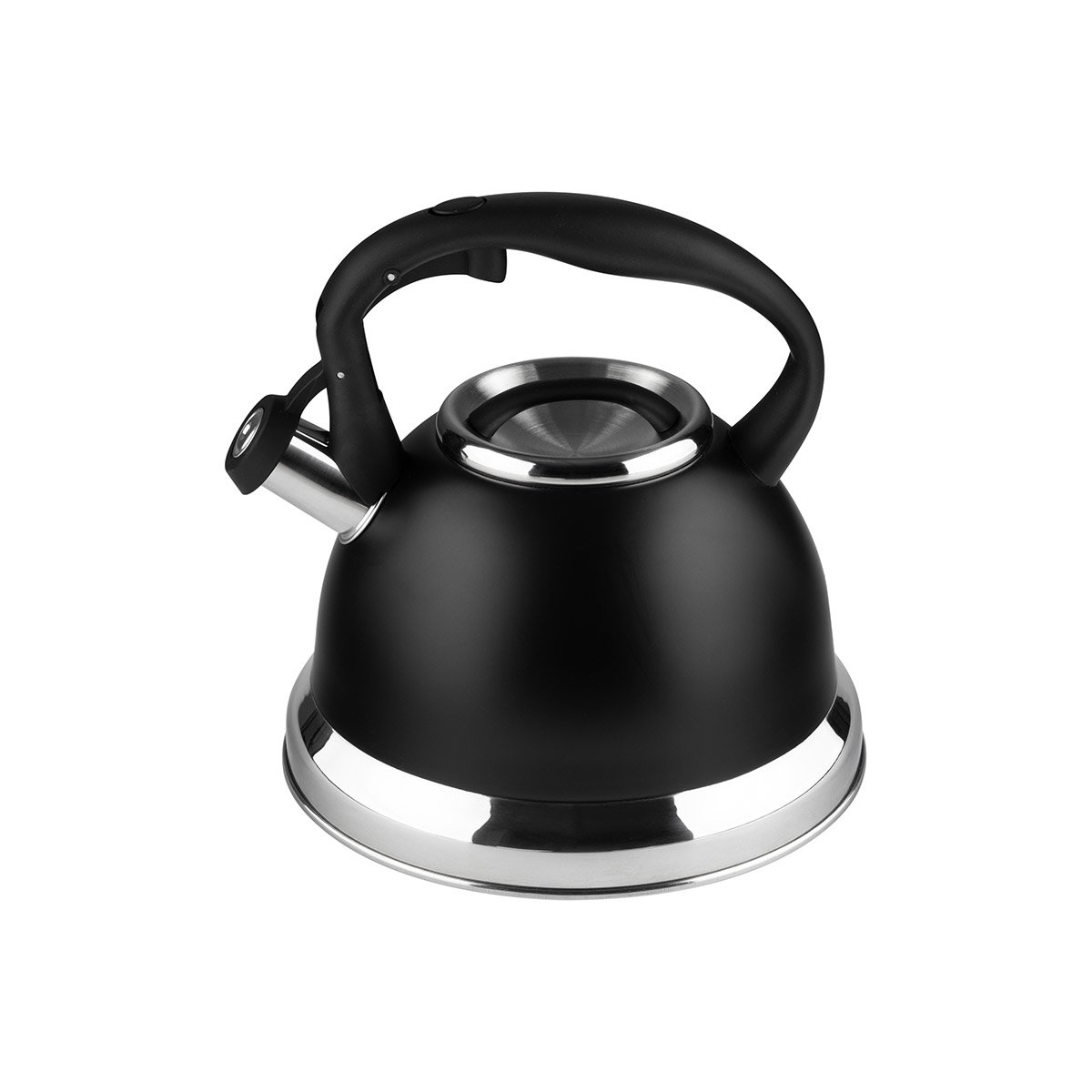 Чайник CLASSICO STILE, объем 3,5 л, из нерж стали со свистком, черный матовый, ручка с soft-touch (985622)