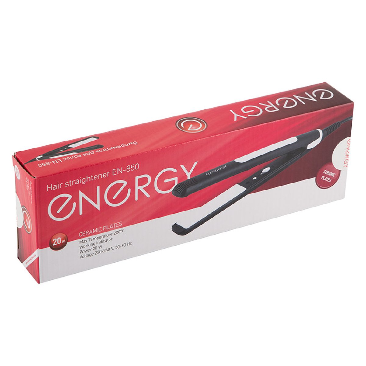 Energy EN-850 выпрямитель для волос, пластины керамические (22х85мм), 20Вт (001249)