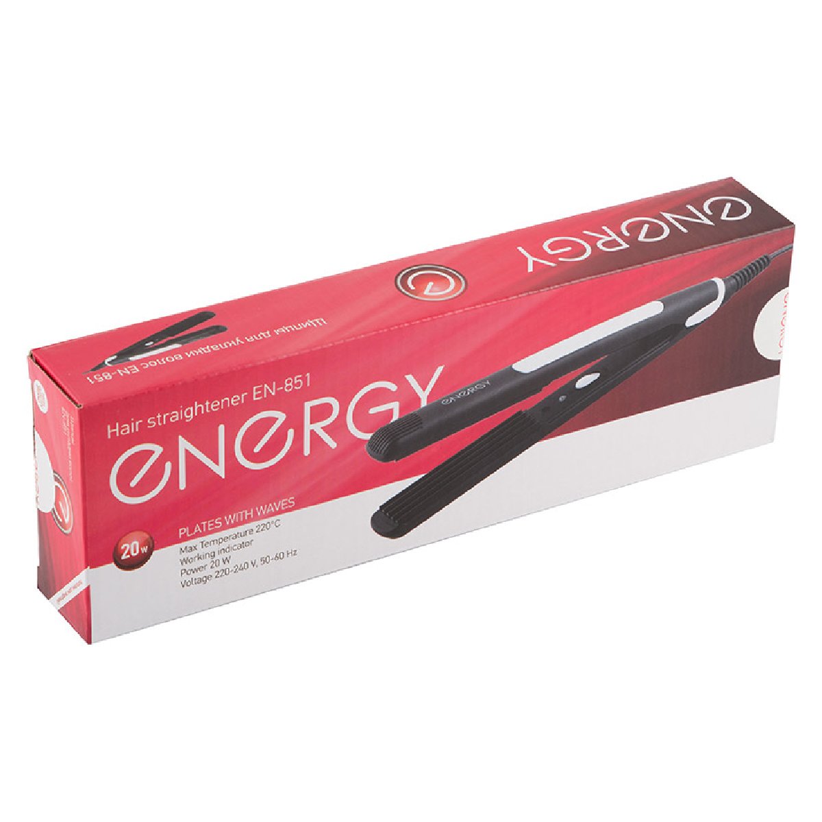 Energy EN-851 выпрямитель для волос, пластины-гофре алюминиевые (22х85мм), 20Вт (001251)