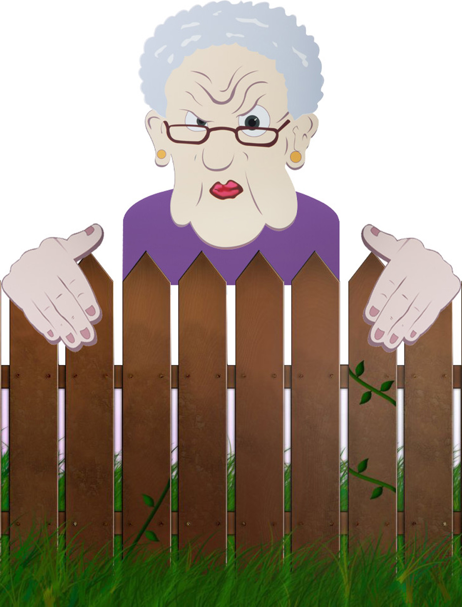 Декорация на забор Пожилая леди (999305)