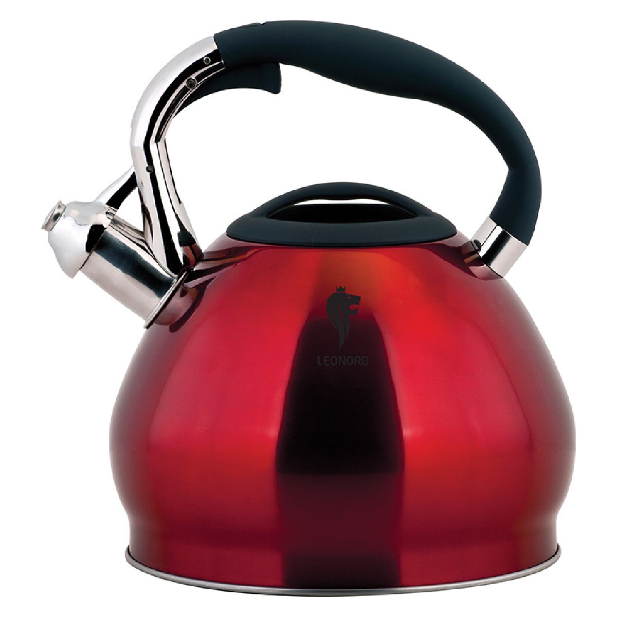 Чайник со свистком Leonord Sonne-3101R, 3.4л, нержавеющая сталь, окрашенный, капс. дно (002804)