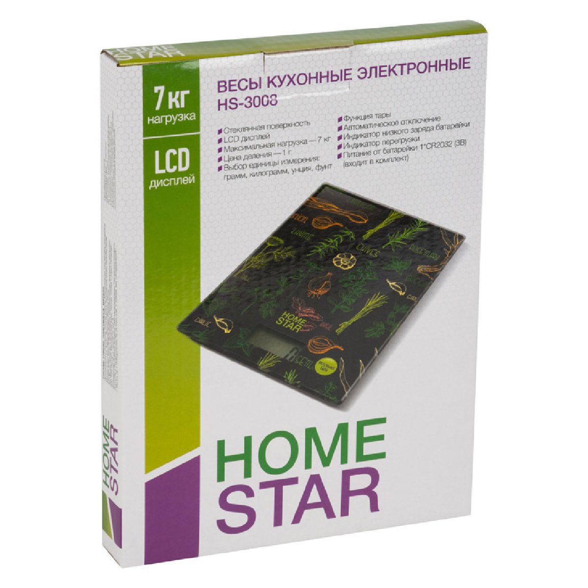 Homestar HS-3008 Электронные кухонные весы 7кг 1г (специи)