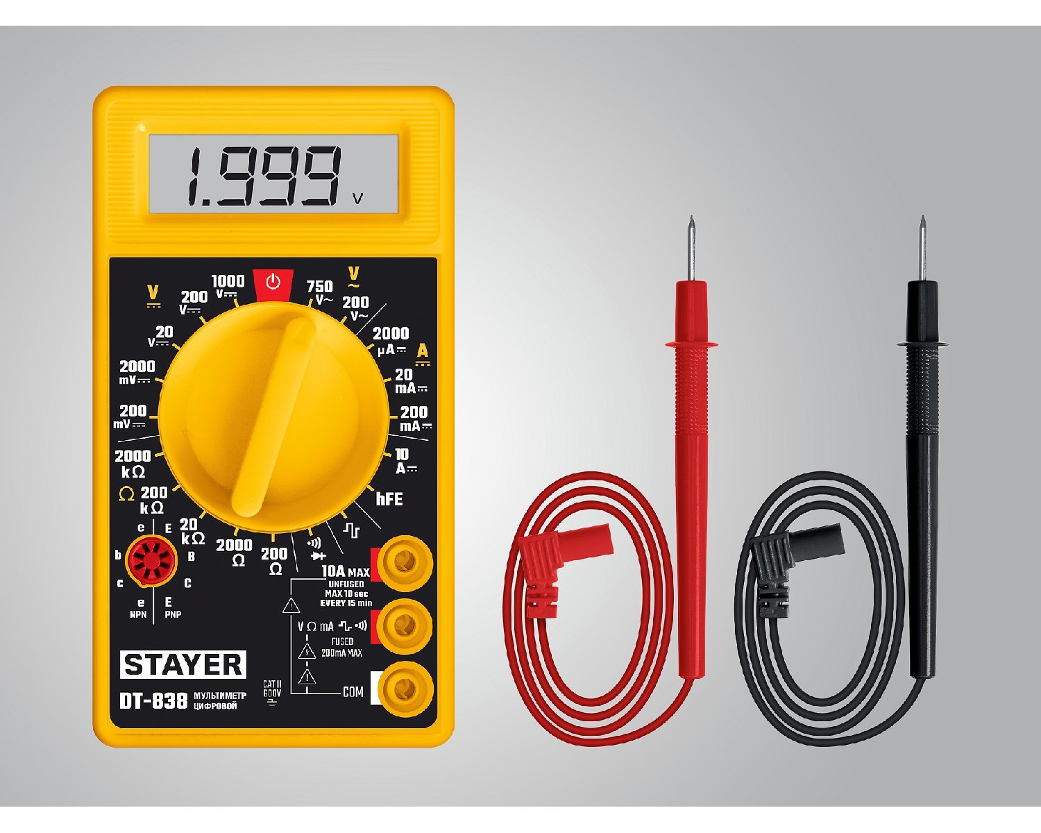 STAYER DT-838 Цифровой мультиметр (45306) (45306_z01)