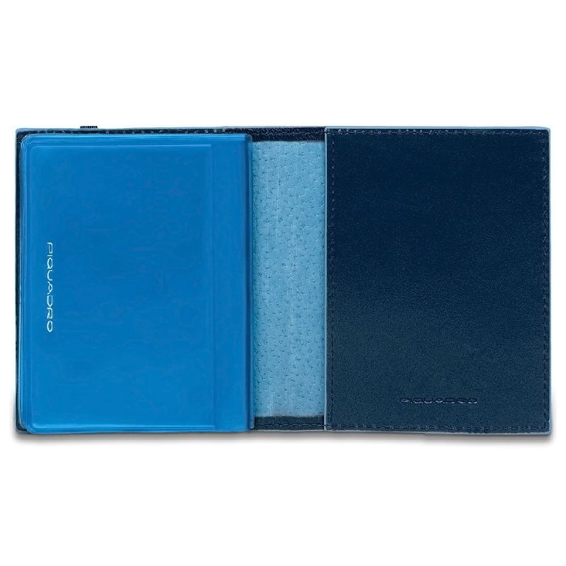 Чехол для кредитных визитных карт Piquadro Blue Square, синий, 8,8x10,5x1,2 см (PP1395B2 BLU2)