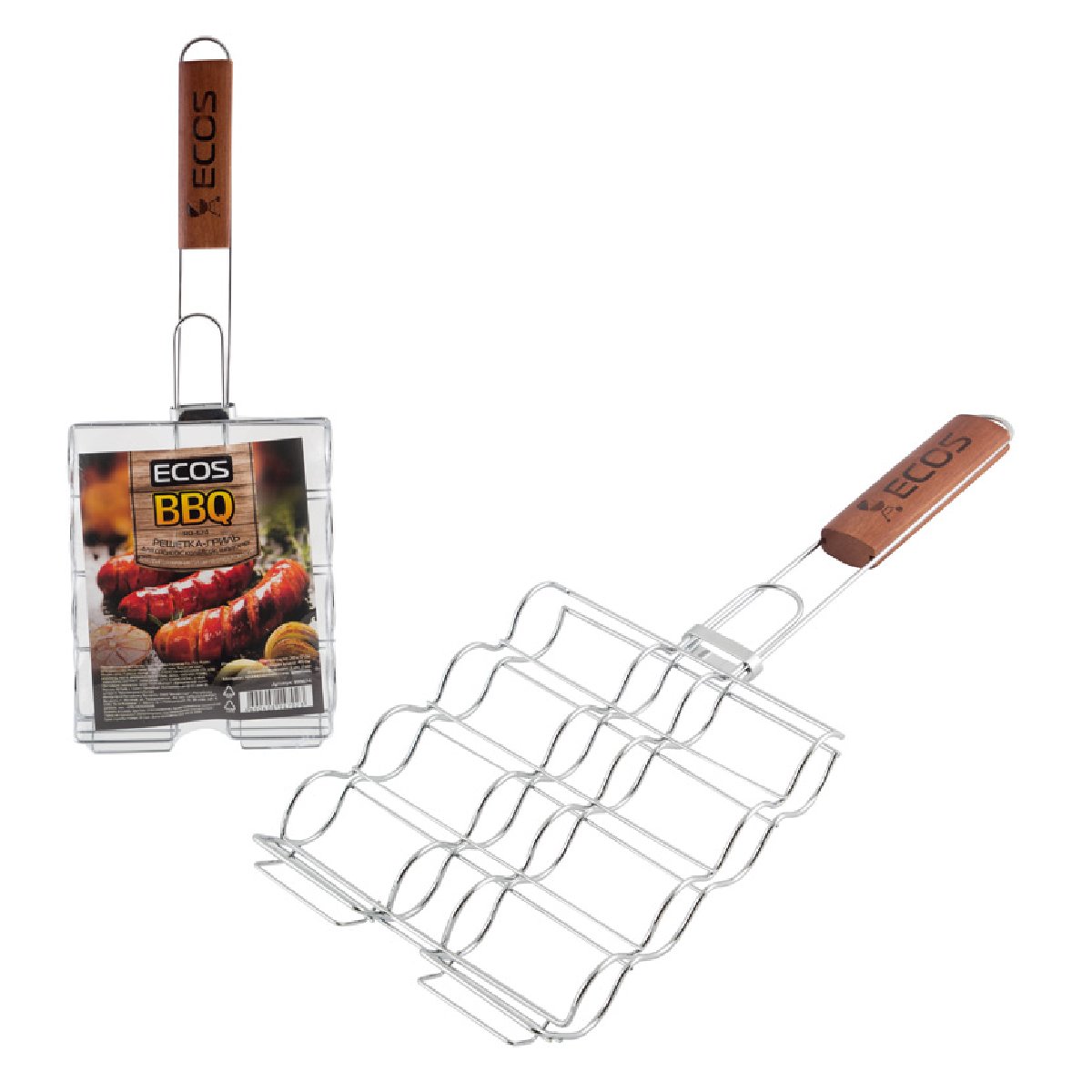 Решетка-гриль для сосисок, колбасок, шпикачек ECOS RD-674, размер 20x17 см
