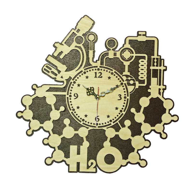 Часы настенные сувенирные модель Школа-2 (химия) (фигурные 290х280мм)
