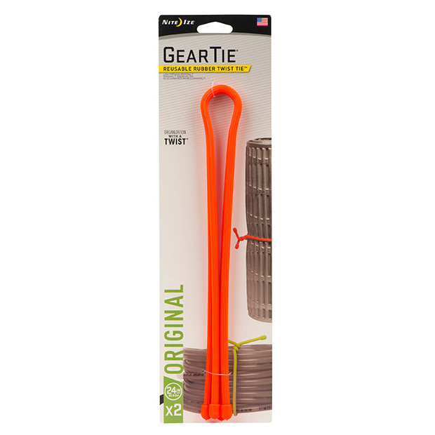 Гибкие стяжки NiteIze Gear Tie 24 , 2 шт., оранжевый (GT24-2PK-31)Купить