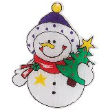 Панно световое Снеговик с елкой (986107)