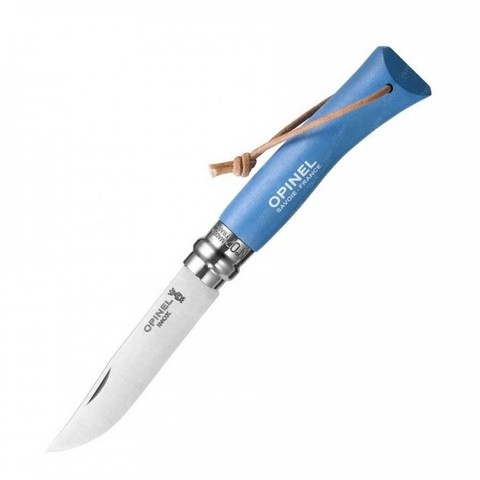Нож Opinel N7 Trekking, кожаный темляк, синий (001441)Купить