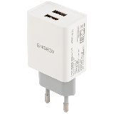 Сетевое зарядное устройство Energy ET-22, 2 USB разъема, 2,1А, цвет-белый (100292)