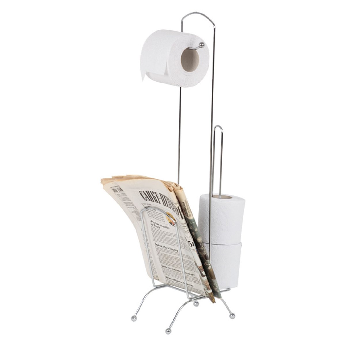 Стойка для туалетной бумаги CHR-483 с держателем для журналов и газет, 66 см (008207)Купить