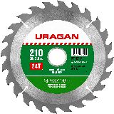 URAGAN Speed cut 210х30мм 24Т, диск пильный по дереву, (36800-210-30-24)