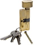 Цилиндровый механизм ЗУБР 70 мм цвет латунь 5-PIN тип ключ-защелка (52103-70-1)