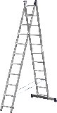 Двухсекционная лестница СИБИН, 11 ступеней, со стабилизатором, алюминиевая, (38823-11)