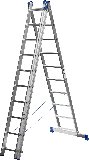 Трехсекционная лестница СИБИН, 10 ступеней, со стабилизатором, алюминиевая, (38833-10)