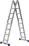 Четырехсекционная лестница-трансформер СИБИН, алюминиевая, 4x4 ступени, ЛТ-44, (38852)