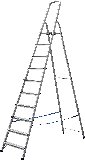 Алюминиевая стремянка СИБИН 10 ступеней, 208 см, (38801-10)