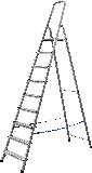 Алюминиевая стремянка СИБИН 9 ступеней, 187 см, (38801-9)