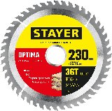 STAYER OPTIMA 230 x 32 30мм 36Т, диск пильный по дереву, оптимальный рез, (3681-230-32-36_z01)