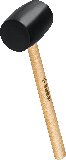 Черная резиновая киянка ЗУБР с деревянной рукояткой 450 г (2050-65_z02)