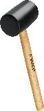 Черная резиновая киянка ЗУБР с деревянной рукояткой 680 г (2050-75_z02)