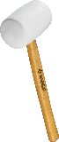 Белая резиновая киянка ЗУБР с деревянной рукояткой 680 г (20511-680_z02)