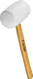 Белая резиновая киянка ЗУБР с деревянной рукояткой 900 г (20511-900_z02)